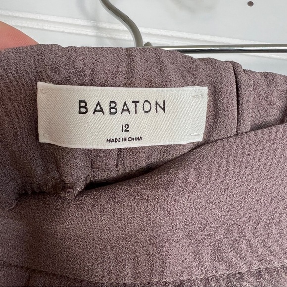 Babaton Jogger Pants Cropped Dexter Sz 12 Brown  Tapered Leg High Waisted - Picture 2 of 12